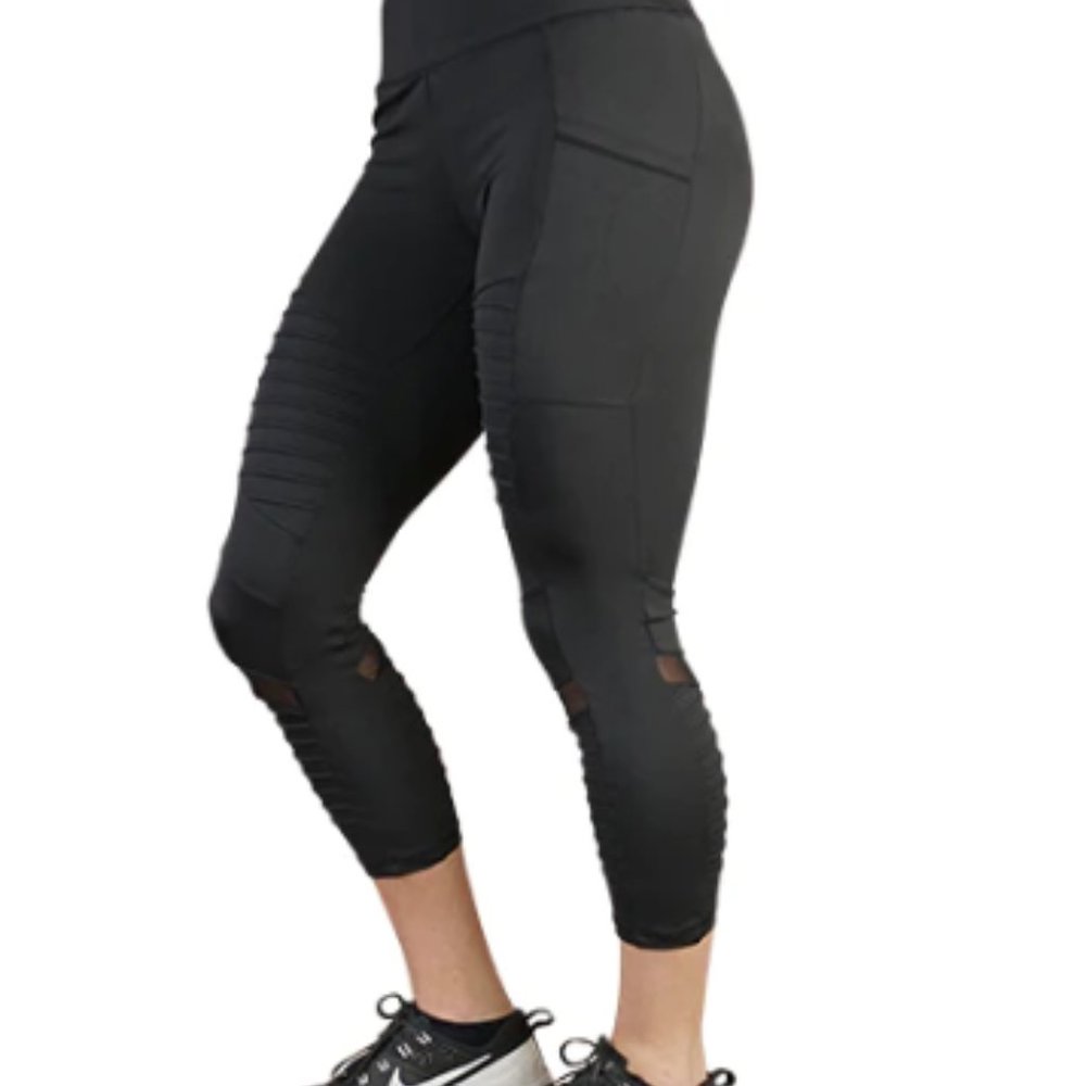 CVG Black Moto Leggings Capri S